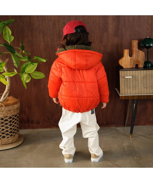 F.O.KIDS（エフオーキッズ）の「リバーシブルウォームブルゾン（ダウンジャケット/コート・キッズ・グリーン/キャメル/チャコール/オレンジ/パープル・80/90/100/110/120/130/140/150）」の9枚目の写真