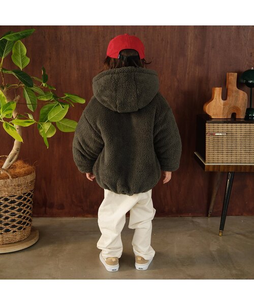 F.O.KIDS（エフオーキッズ）の「リバーシブルウォームブルゾン（ダウンジャケット/コート・キッズ・グリーン/キャメル/チャコール/オレンジ/パープル・80/90/100/110/120/130/140/150）」の11枚目の写真