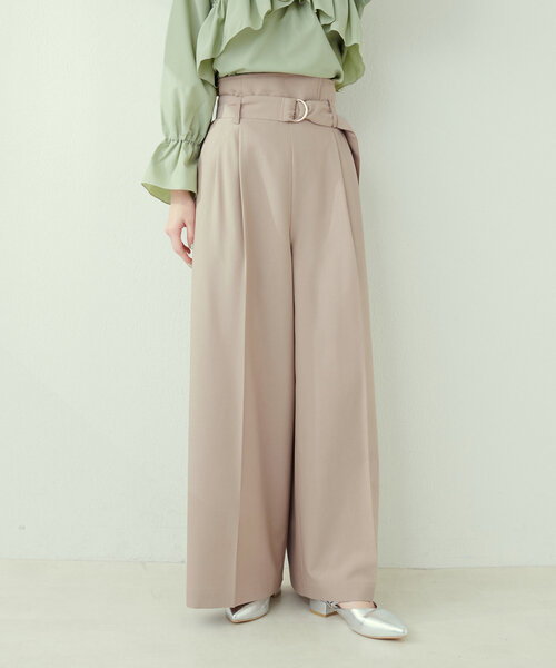 セレモニー対応可 / Dカンベルト付きアシメハイウエストパンツ（その他パンツ）｜natural couture（ナチュラルクチュール）