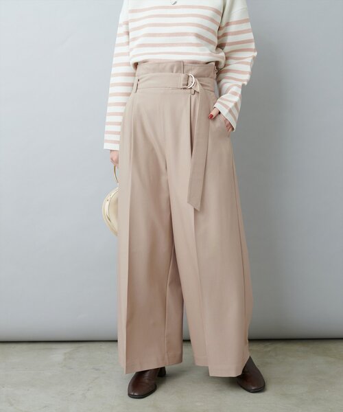 セレモニー対応可 / Dカンベルト付きアシメハイウエストパンツ（その他パンツ）｜natural couture（ナチュラルクチュール）