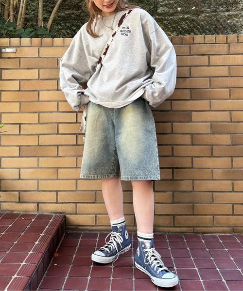 DOUBLE NAME（ダブルネーム）の「My favorite socks刺しゅうプルオーバー（スウェット・レディース・オフホワイト/オレンジ/グレー・FREE）」の13枚目の写真