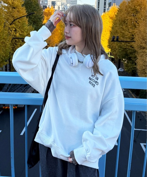 DOUBLE NAME（ダブルネーム）の「My favorite socks刺しゅうプルオーバー（スウェット・レディース・オフホワイト/オレンジ/グレー・FREE）」の22枚目の写真