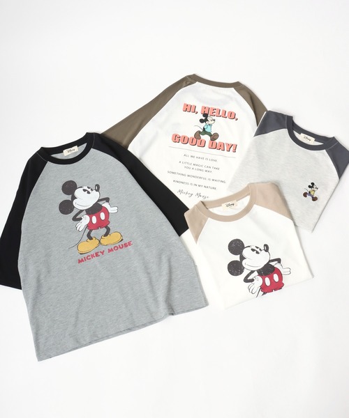 Disney(ディズニー)の「Disney/ディズニー ミッキー ワンポイント フロント バックプリント ラグラン7分袖Tシャツ(Tシャツ/カットソー・レディース・アッシュグレー/オフホワイト/グレー/ホワイト・M/L)」の19枚目の写真