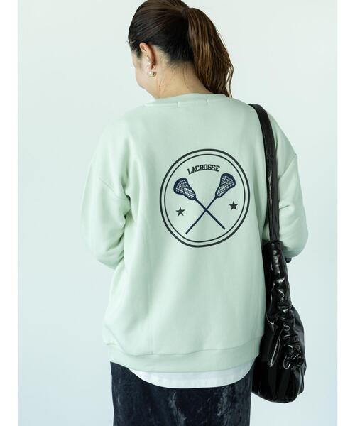 Lugnoncure(ルノンキュール)の「スポーツモチーフプリント裏起毛スウェット(Tシャツ/カットソー・レディース・ミント/ブラック/オフホワイト・F)」の3枚目の写真