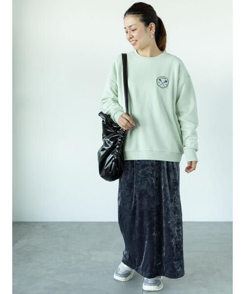 Lugnoncure(ルノンキュール)の「スポーツモチーフプリント裏起毛スウェット(Tシャツ/カットソー・レディース・ミント/ブラック/オフホワイト・F)」の5枚目の写真