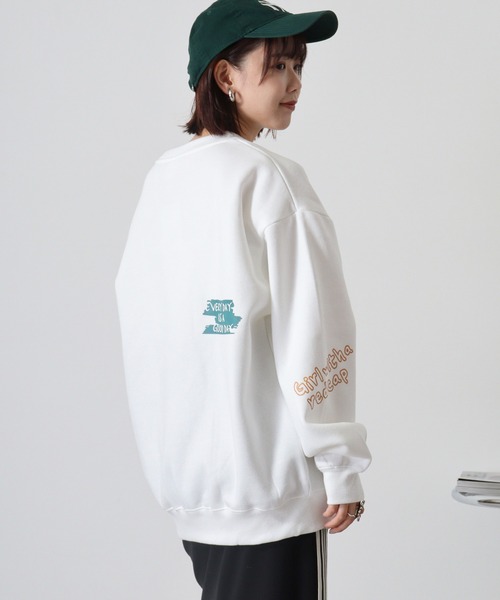 【セール】RED CAP GIRL 裏起毛RCG総柄プリント＆刺繍CN（スウェット）｜Red Cap Girl（レッドキャプガール）