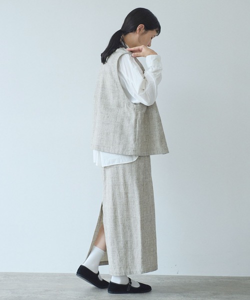 yuni(ユニ )の「ライトツイード チェック タイトスカート(スカート・レディース・ベージュ/ブラック・FREE)」の9枚目の写真