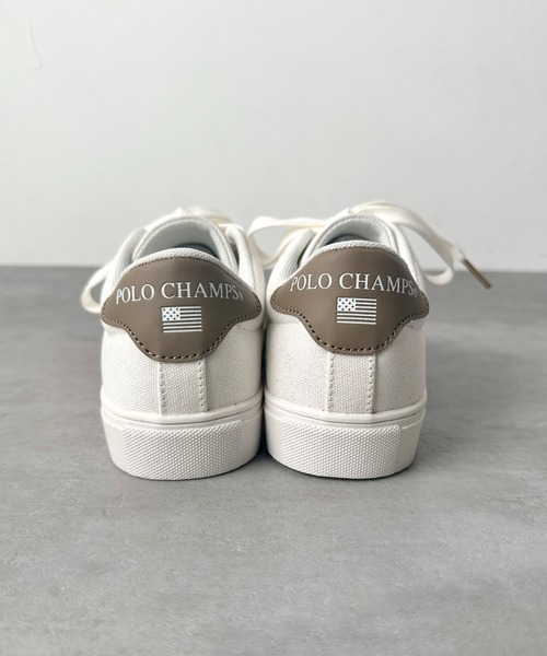 POLO CHAMPS（ポロチャンプス）の「POLO CHAMPS(ポロチャンプス)/ワンポイント刺繍 ローカット キャンバススニーカー（スニーカー・レディース・グレイッシュベージュ/ホワイト/ライトグレー/グリーン/ネイビー・23.0cm/23.5cm/24.0cm/24.5cm/25.0cm）」の9枚目の写真