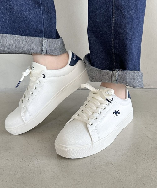 POLOCHAMPS（ポロチャンプス）の「POLOCHAMPS(ポロチャンプス)/ワンポイント刺繍 ローカット キャンバススニーカー（スニーカー・レディース・グレイッシュベージュ/ホワイト/ライトグレー/グリーン/ネイビー・23.0cm/23.5cm/24.0cm/24.5cm/25.0cm）」の15枚目の写真