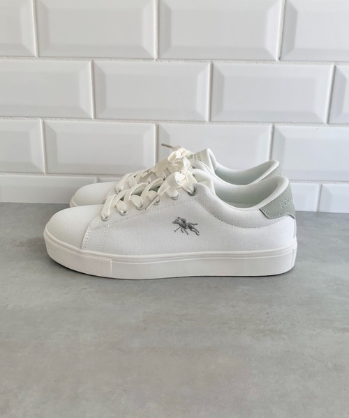 POLOCHAMPS（ポロチャンプス）の「POLOCHAMPS(ポロチャンプス)/ワンポイント刺繍 ローカット キャンバススニーカー（スニーカー・レディース・グレイッシュベージュ/ホワイト/ライトグレー/グリーン/ネイビー・23.0cm/23.5cm/24.0cm/24.5cm/25.0cm）」の21枚目の写真