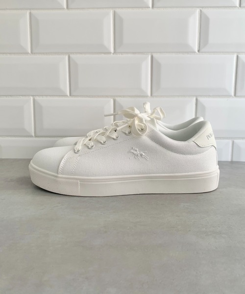 POLOCHAMPS（ポロチャンプス）の「POLOCHAMPS(ポロチャンプス)/ワンポイント刺繍 ローカット キャンバススニーカー（スニーカー・レディース・グレイッシュベージュ/ホワイト/ライトグレー/グリーン/ネイビー・23.0cm/23.5cm/24.0cm/24.5cm/25.0cm）」の19枚目の写真