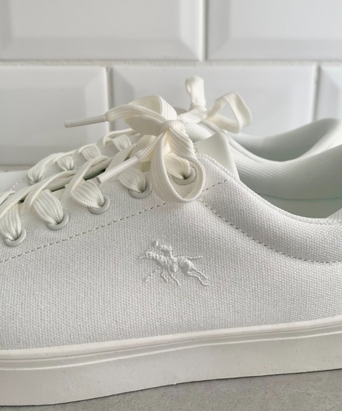 POLOCHAMPS（ポロチャンプス）の「POLOCHAMPS(ポロチャンプス)/ワンポイント刺繍 ローカット キャンバススニーカー（スニーカー・レディース・グレイッシュベージュ/ホワイト/ライトグレー/グリーン/ネイビー・23.0cm/23.5cm/24.0cm/24.5cm/25.0cm）」の17枚目の写真