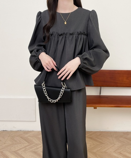 TOKUKO 1er Vol コート 薄手Aライン 切り替え フリル ギャザー trim_fce_item6517ac469af17.jpg