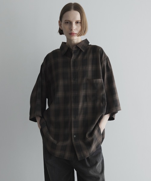 remer(リメール)の「loose old tartan check shirt / ルーズオールドタータン柄チェックシャツ(シャツ/ブラウス・メンズ・ブラウン/ブラック/チャコールグレー・X-SMALL/SMALL/MEDIUM/LARGE)」の15枚目の写真