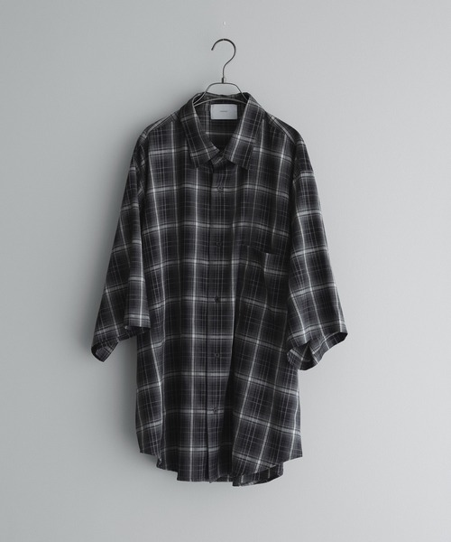 値下げ⭐️ブラックシャツ チェック柄襟 チェック柄オーバーシャツ - ホワイト/ブラック | ZARA Japan / 日本
