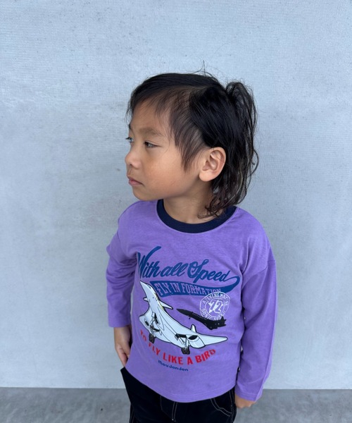 Moujonjon(ムージョンジョン)の「天竺3柄込長袖Tシャツ(Tシャツ/カットソー・キッズ・パープル/ブルー系その他・90/100/110/120/130)」の3枚目の写真