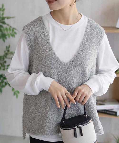 NAVY(ネイビー)の「nAvy 時短テープニットアンサンブル(ニット/セーター・レディース・グレー系その他/ベージュ系その他・M/L)」の2枚目の写真