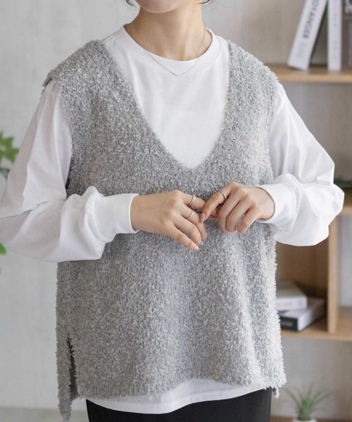 NAVY(ネイビー)の「nAvy 時短テープニットアンサンブル(ニット/セーター・レディース・グレー系その他/ベージュ系その他・M/L)」の6枚目の写真
