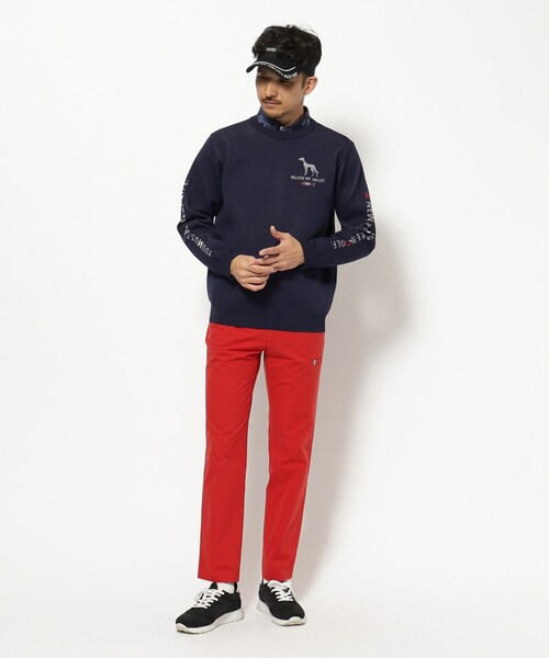 adabat（アダバット）の「ウォッシャブル素材 サルーキジャカードニット（ニット/セーター・メンズ・グレー/ネイビー/オレンジ・50/48/46）」の4枚目の写真