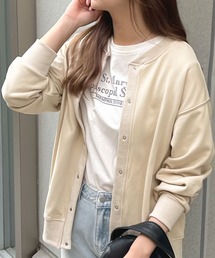 Futier land | [選べる着丈2タイプ]裏毛スナップボタンカーディガントップス(カーディガン/ボレロ)