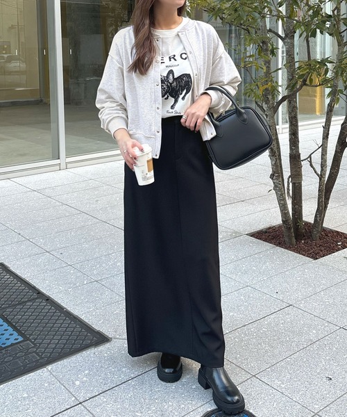 Futier land（フューティアランド）の「[選べる着丈2タイプ]裏毛スナップボタンカーディガントップス（カーディガン/ボレロ・レディース・ネイビー/ベージュ/ライトグレー/ライトイエロー/ライトピンク・MEDIUM/LARGE）」の11枚目の写真