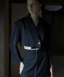 【JOSEMOON/ジョゼムーン】CARVING WOOLBLEND SHORTJACKET/ショートジャケット