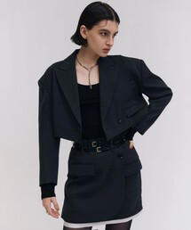 【JOSEMOON/ジョゼムーン】CARVING WOOLBLEND SHORTJACKET/ショートジャケット