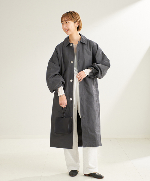 plage（プラージュ）の「BASERANGE/ベースレンジ EVEN LONG コート（ステンカラーコート・レディース・チャコールグレー・36/38）」の11枚目の写真