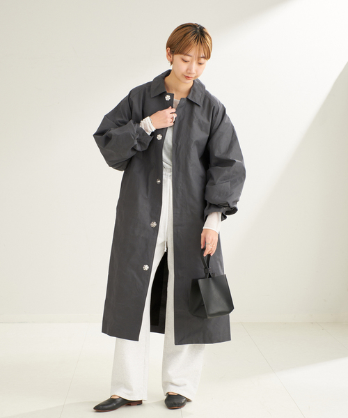 plage（プラージュ）の「BASERANGE/ベースレンジ EVEN LONG コート（ステンカラーコート・レディース・チャコールグレー・36/38）」の12枚目の写真