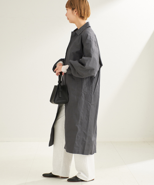 plage（プラージュ）の「BASERANGE/ベースレンジ EVEN LONG コート（ステンカラーコート・レディース・チャコールグレー・36/38）」の14枚目の写真