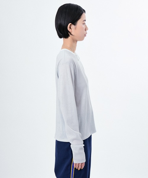 M TO R（ムウトアール）の「LAME RIB LONG SLEEVE CUTSEWN（Tシャツ/カットソー・レディース・ブラック/ホワイト/ラベンダー・38/40/42）」の11枚目の写真