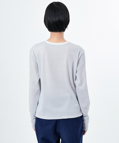 M TO R（ムウトアール）の「LAME RIB LONG SLEEVE CUTSEWN（Tシャツ/カットソー・レディース・ブラック/ホワイト/ラベンダー・38/40/42）」の12枚目の写真