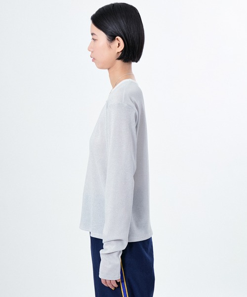 M TO R（ムウトアール）の「LAME RIB LONG SLEEVE CUTSEWN（Tシャツ/カットソー・レディース・ブラック/ホワイト/ラベンダー・38/40/42）」の13枚目の写真