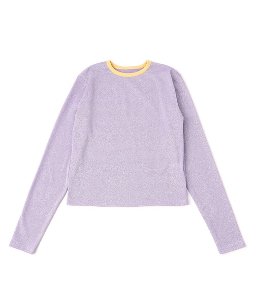 M TO R（ムウトアール）の「LAME RIB LONG SLEEVE CUTSEWN（Tシャツ/カットソー・レディース・ブラック/ホワイト/ラベンダー・38/40/42）」の19枚目の写真