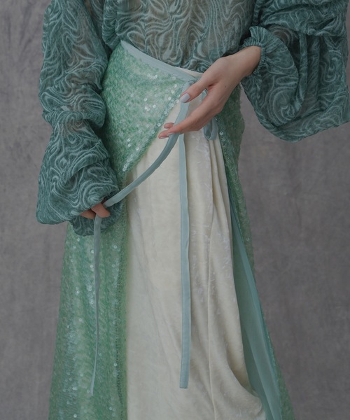 yae（ヤエ）の「ロングスカート（スカート・レディース・ライトグリーン・FREE）」の2枚目の写真