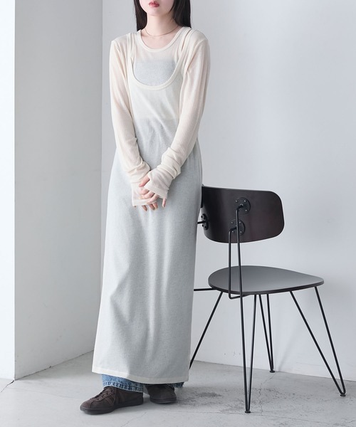 forksy.】シアーテレコ タンクセット レイヤードワンピース forksy