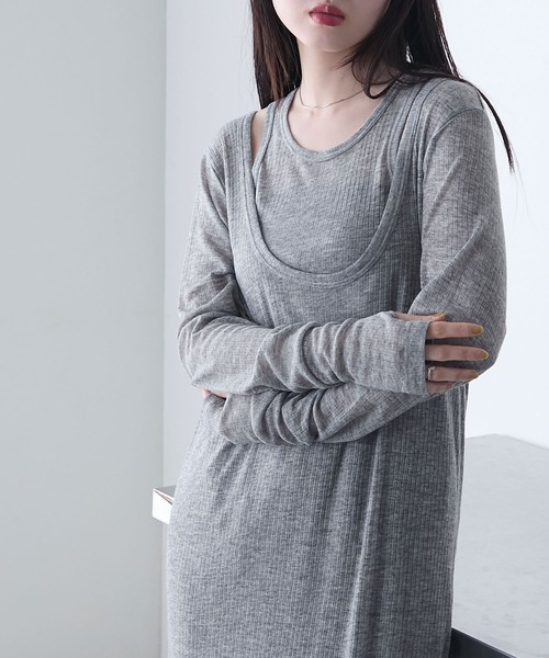 ♡フォクシー　レイヤードワンピース♡ レイヤードデザインワンピース[品番：IGAW0006766]｜axes femme