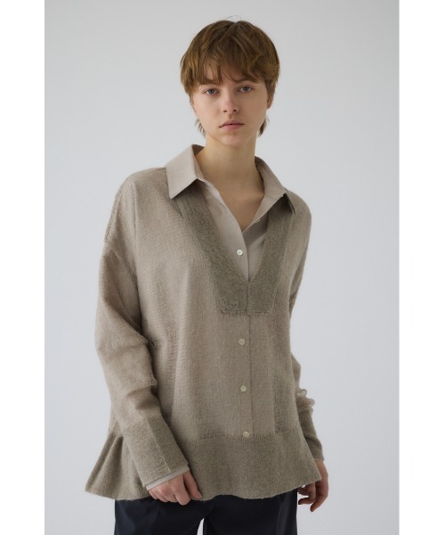 RIM.ARK(リムアーク)の「Low gauge mohair mix knit ローゲージモヘアミックスニット(ニット/セーター・レディース・ホワイト/グレー/グレイッシュベージュ・FREE)」の3枚目の写真