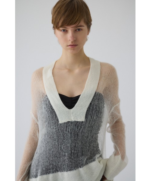 RIM.ARK(リムアーク)の「Low gauge mohair mix knit ローゲージモヘアミックスニット(ニット/セーター・レディース・ホワイト/グレー/グレイッシュベージュ・FREE)」の17枚目の写真