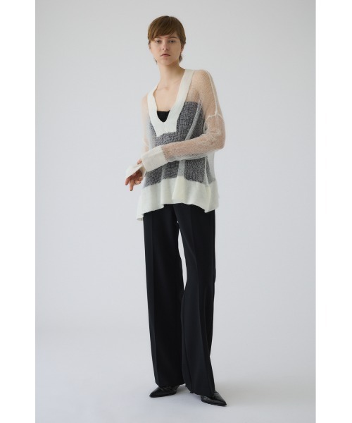 RIM.ARK(リムアーク)の「Low gauge mohair mix knit ローゲージモヘアミックスニット(ニット/セーター・レディース・ホワイト/グレー/グレイッシュベージュ・FREE)」の4枚目の写真
