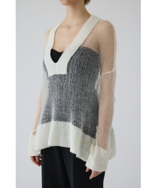RIM.ARK(リムアーク)の「Low gauge mohair mix knit ローゲージモヘアミックスニット(ニット/セーター・レディース・ホワイト/グレー/グレイッシュベージュ・FREE)」の10枚目の写真