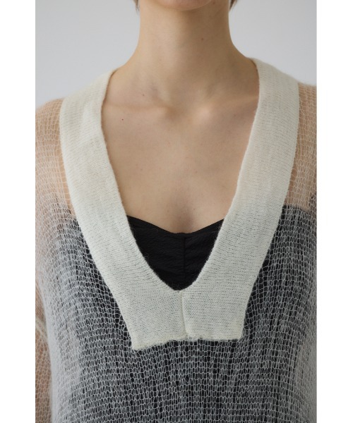 RIM.ARK(リムアーク)の「Low gauge mohair mix knit ローゲージモヘアミックスニット(ニット/セーター・レディース・ホワイト/グレー/グレイッシュベージュ・FREE)」の14枚目の写真