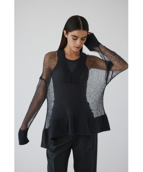 RIM.ARK(リムアーク)の「Low gauge mohair mix knit ローゲージモヘアミックスニット(ニット/セーター・レディース・ホワイト/グレー/グレイッシュベージュ・FREE)」の21枚目の写真