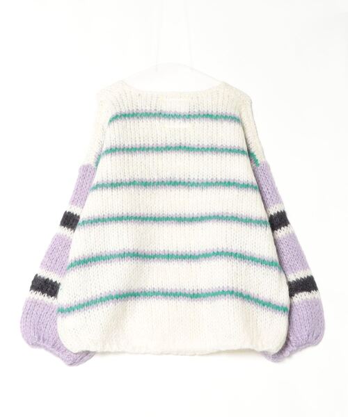  Mer ROSE ボーダー ニット 新品 オフホワイト marvelous by Pierrot ニット セーター ボーダー マルチカラー