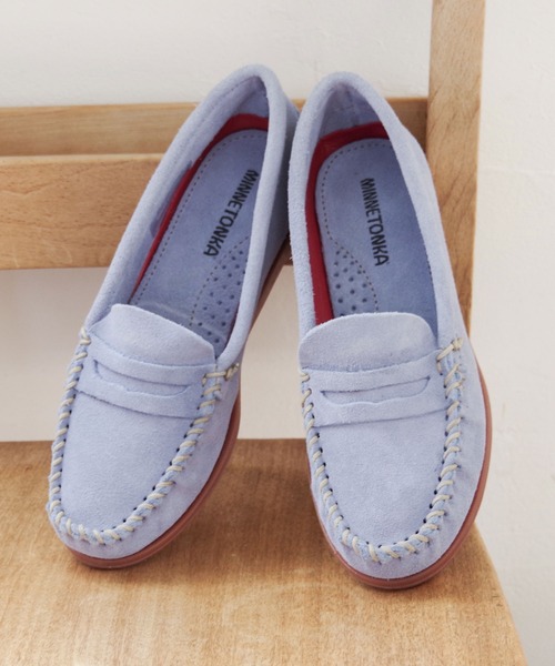 Minnetonka（ミネトンカ）の「【MINNETONKA/ミネトンカ】 ペニーモカシン MELLONY PENNY（モカシン/デッキシューズ・レディース・グレー/ブルー/シルバー/ストーン/ブラウン/コーラル/レモンイエロー/ブラック・5/6/7/8/9）」の5枚目の写真
