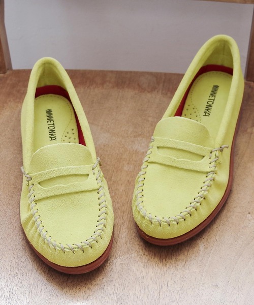 Minnetonka（ミネトンカ）の「【MINNETONKA/ミネトンカ】 ペニーモカシン MELLONY PENNY（モカシン/デッキシューズ・レディース・グレー/ブルー/シルバー/ストーン/ブラウン/コーラル/レモンイエロー/ブラック・5/6/7/8/9）」の6枚目の写真