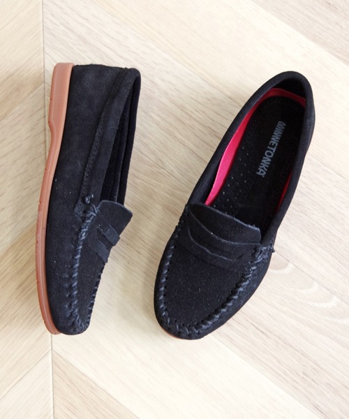 Minnetonka（ミネトンカ）の「【MINNETONKA/ミネトンカ】 ペニーモカシン MELLONY PENNY（モカシン/デッキシューズ・レディース・グレー/ブルー/シルバー/ストーン/ブラウン/コーラル/レモンイエロー/ブラック・5/6/7/8/9）」の3枚目の写真