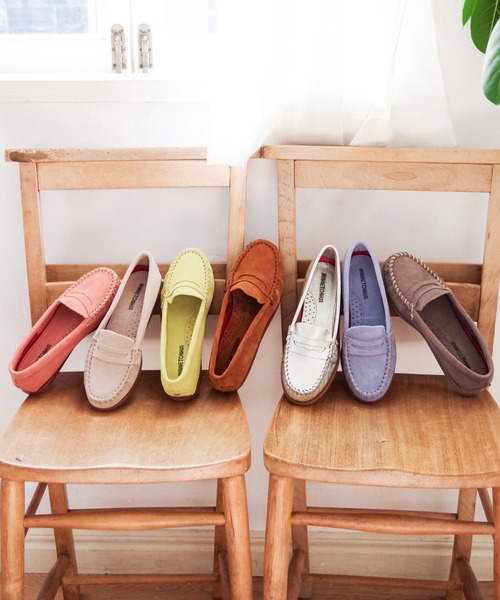 Minnetonka（ミネトンカ）の「【MINNETONKA/ミネトンカ】 ペニーモカシン MELLONY PENNY（モカシン/デッキシューズ・レディース・グレー/ブルー/シルバー/ストーン/ブラウン/コーラル/レモンイエロー/ブラック・5/6/7/8/9）」の9枚目の写真