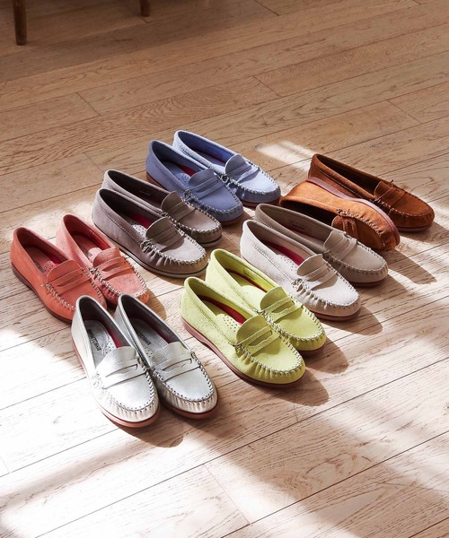 Minnetonka（ミネトンカ）の「【MINNETONKA/ミネトンカ】 ペニーモカシン MELLONY PENNY（モカシン/デッキシューズ・レディース・グレー/ブルー/シルバー/ストーン/ブラウン/コーラル/レモンイエロー/ブラック・5/6/7/8/9）」の10枚目の写真