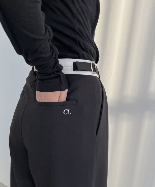 CAPRICIEUX LE'MAGE(カプリシューレマージュ)の「【C.L】【セットアップ対応】マーベルトタックパンツ(その他パンツ・レディース・ベージュ/ブラック・38/36)」の18枚目の写真